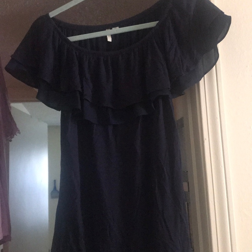 Navy blue off the shoulder top!